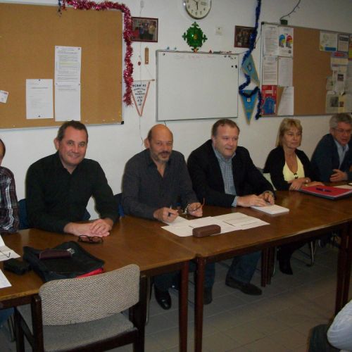 La table du Bureau avec Maxime et Philippe de la mairie.